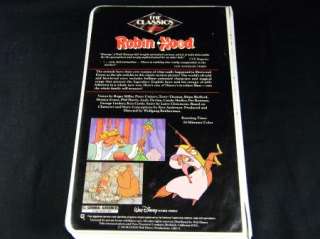 VHS Robin Hood 228vs 1984 walt disney classics VHTF Rare Black D 