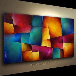 ART ABSTRACT PAINTING MODERN Contemporary DECOR Michael Lang certified 