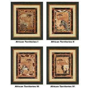  International Arts African Territories I IV Framed Burlap 