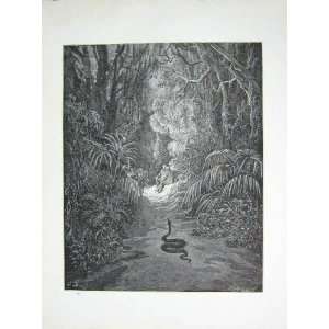  1881 Gustave Dore Paradise Lost Adam Eve Snake Serpent 