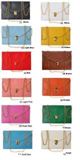 Korea Style Womens Envelope Clutch Chain Purse HandBag Shoulder Bag 12 