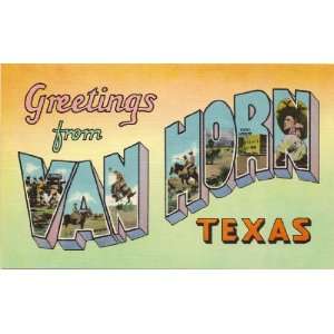  Postcard Large Letter Greetings from Van Horn Texas 