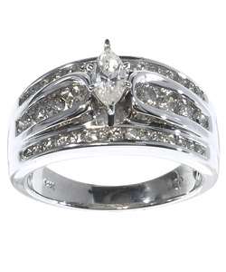 14k White Gold 1ct TDW Diamond Wedding Ring (K, I1 I2)  