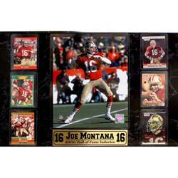 Joe Montana Trading Card and Hall of Fame Photo Plaque  