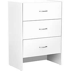 Simple White Closet Three drawer Chest Dresser  Overstock