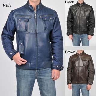 Knoles & Carter Mens Leather Bomber Jacket  Overstock