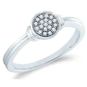 Size   4   10k White Gold Round Shape Center Micro Pave Setting Round 
