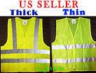 NEW SAFETY VEST REFLECTIVE STRIPS NEON BRIGHT YELLOW COAT OUTDOOR XL 