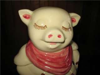 VINTAGE SMILEY PIG COOKIE JAR BY SHAWNEE, EXCELLENT CONDITION  