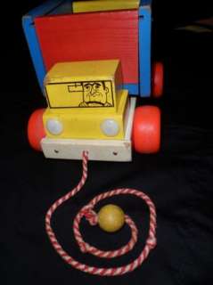 OLD vtg Antique Wooden PLAYSKOOL DUMP TRUCK Pull along toy Collectible 