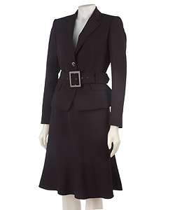 Anne Klein Two Button Black Skirt Suit  