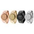 Geneva Platinum Womens Decorative Chronograph and Bezel Link Watch