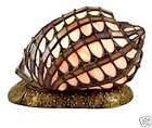 Light Pink Stained Glass Conch Shell Nautical Lamp