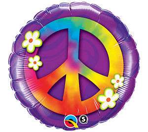 BALLOONS 18 groovy TIE DYED peace SIGN 60S FAROUT  