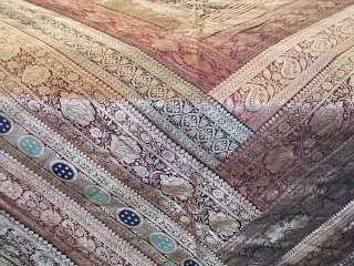 Zari 7P Sari Indian Quilt Coverlet Bedding Bed Cover  