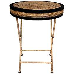 Banana Leaf 30 inch Woven Occasional Table (China)  