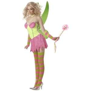 TINKERBELL FAIRY Green Dress & Wings Adult Costume 90K  