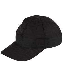 Fendi Black Nylon Zucca Baseball Hat  