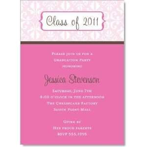  Pink Damask Graduate Graduation Invitations Health 