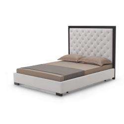 Bristol Tufted Light Grey Linen Modern Queen Bed  Overstock