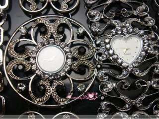   Fashion 6Pcs Mixed Styles Vintage Crystal Rhinestone Watch Bracelets