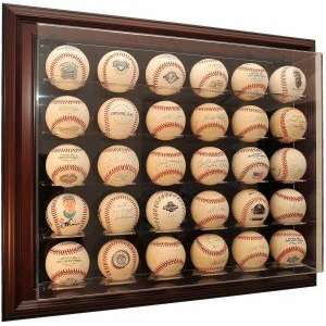  Baseball Case Up Display, 30 Balls, Mahogany Sports 
