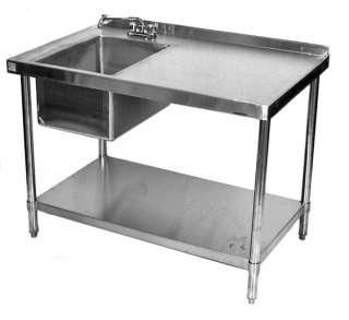 Stainless Work Table With Sink 30 x 60 Bowl Left NSF  