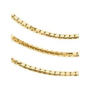  14K Yellow Gold 0.55 mm 7 inch Solid, Box Chain Jewelry