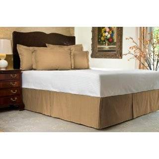   21 Drop, Queen 300TC Sateen Stripe Taylored Bed Skirt with 21 Drop