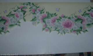 Brewster Rose Floral Scalloped Wallpaper Border  