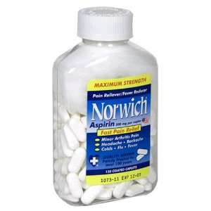  Norwich Aspirin, 500 mg, Coated Caplets, Maximum Strength 