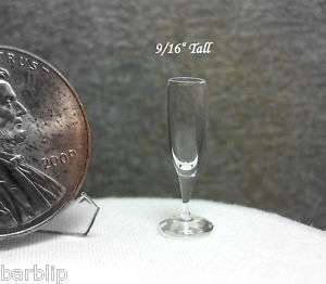 Dollhouse Miniature Small Glass Champagne Flute  