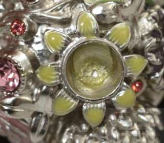 Chanel Silver & Multicolor Large Jeweled Teardrop & Monogram Pendant 