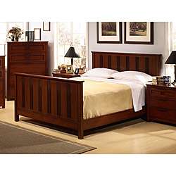 Cherry Mission style Slatted Queen Bed  