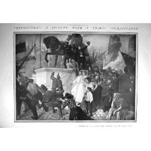  1910 SCENE REVOLUTION FIGHTING JONAS ANTIQUE PRIN