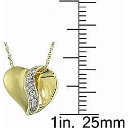 10k Yellow Gold .025ct Diamond Heart Pendant  Overstock