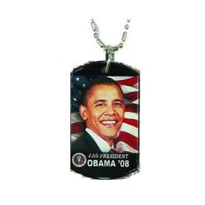  Obama Flag Dog Tag Necklace