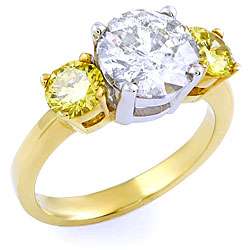 14k Two tone Gold 3 1/4ct TDW White and Yellow Diamond Ring (G H, I1 