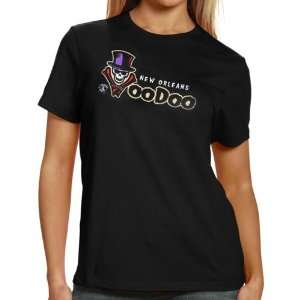  New Orleans VooDoo Ladies Official Logo T shirt   Black 