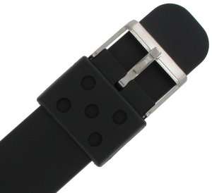   Black Rubber Polyurethane Watch Band Fits Seiko XL Hadley Roma  