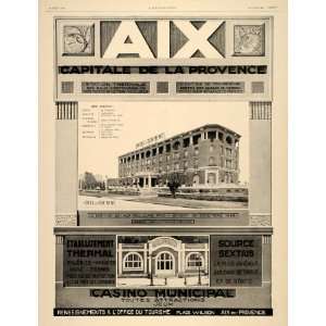  1929 Ad French Hotel Ray Rene Provence Travel Casino 