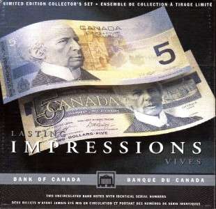 1986 2002 Bank of Canada Lasting Impressions Five Dollar Dual Series 