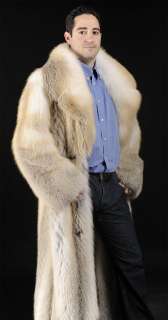   SAGA ROYAL Golden Island feathered full length Fox Fur coat  All sizes