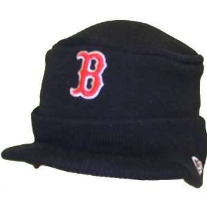  Mens Boston Red Sox Team Logo Visor Knit Hat Sports 