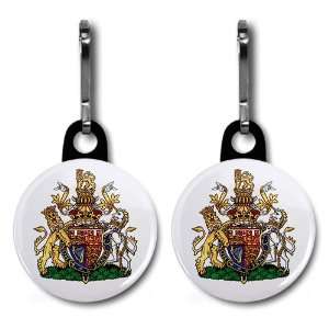 Prince William Coat of Arms Royal Wedding 2 Pack 1 inch Black Zipper 