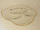 leaf shaped divided plastic Serving Tray clear  