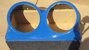 DOUBLE DUAL 12 inch Fiberglass BLUE Sub Box COMPLETE  
