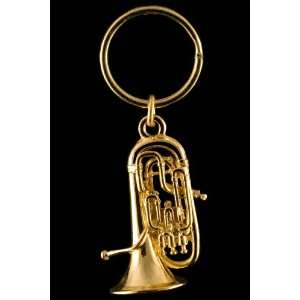  Euphonium Key Chain   24k Gold Plated Musical Instruments