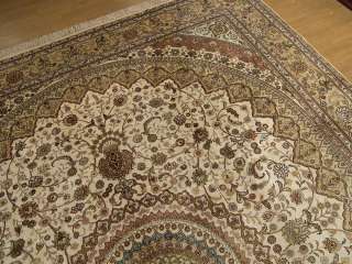   Handmade Carpet Fine Silk Hand Knoted Isfahan Room Size Rug 2210