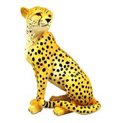 Large Sitting Cheetah Sculpture  